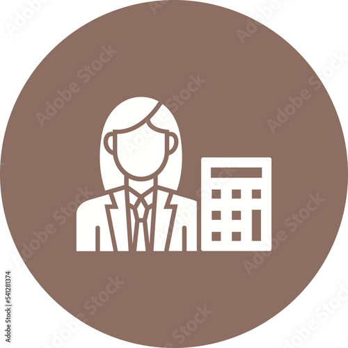 Accountant Multicolor Circle Glyph Inverted Icon