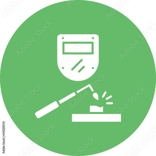 Welding Multicolor Circle Glyph Inverted Icon