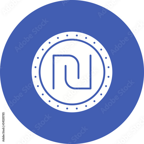 Shekel Multicolor Circle Glyph Inverted Icon