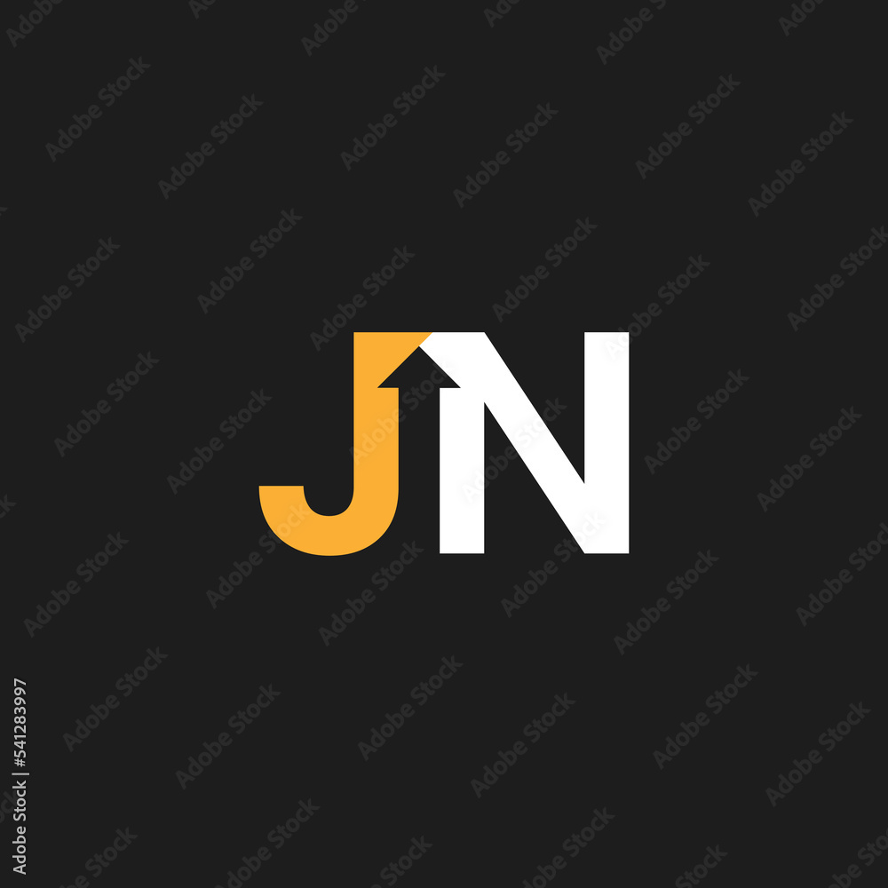 Letter JN With Negative Space Arrow Up Logo Design