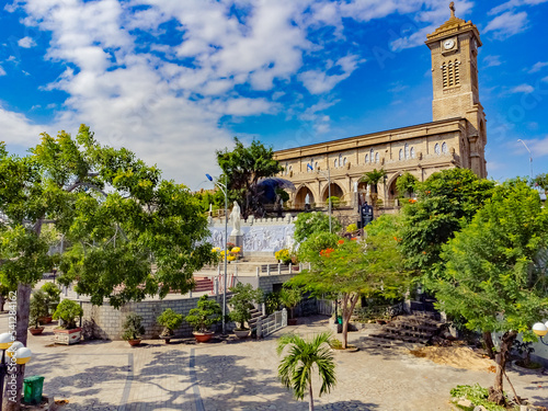 Catholic Cathedral. St. Mary's Cathedral in Nha Trang in Vietnam. Nha Trang Cathedral is a colonial–era building built in the 30s of the XX century. 