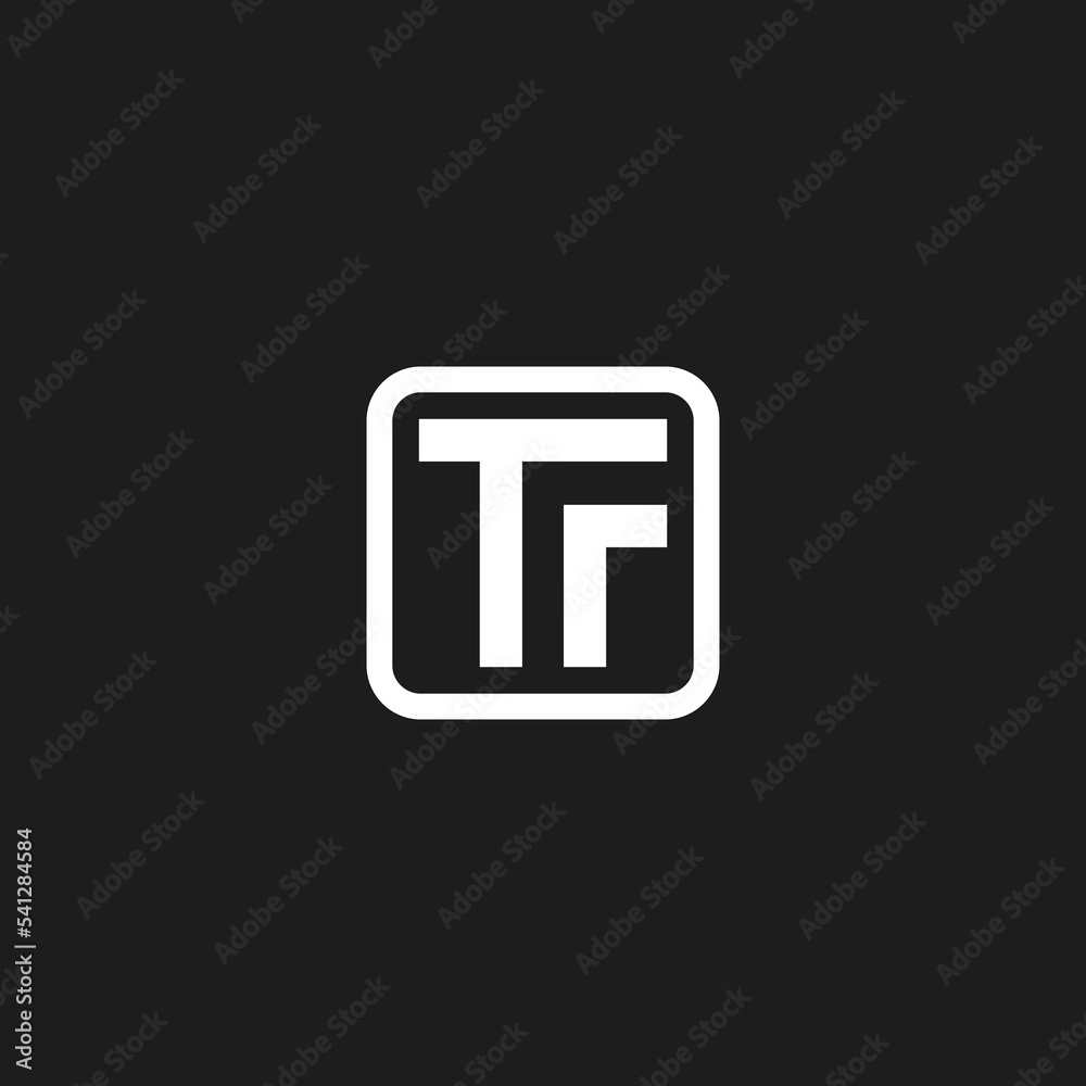 Letter TF with Rectangle for Company Logo Letter TF with Rectangle for Company Logo