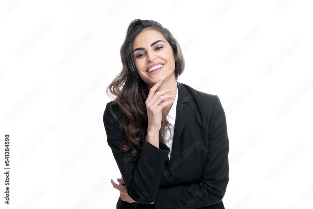 Happy smiling woman portrait. Female student, young teacher. Attractive young pretty cheerful girl in casual clothing feeling happy and carefree, isolated background. Happy smiling woman portrait. Female student, young teacher. Attractive young pretty cheerful girl in casual clothing feeling happy and carefree, isolated background.