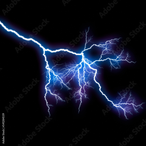 Isolated lightning bolt on dark background for compositing