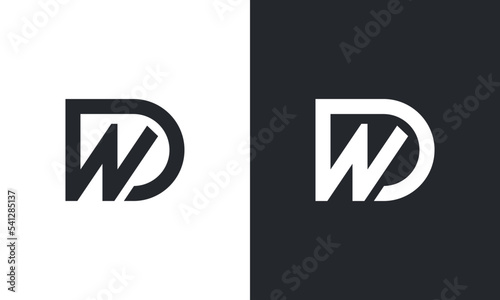 WD, DW initial letters monogram logo icon