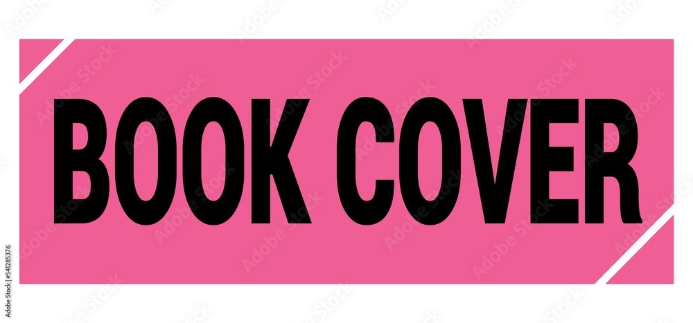BOOK COVER text on pink-black grungy stamp sign.