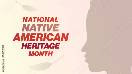 Native American Heritage Month. Background design with abstract ornaments celebrating Native Indians in America.