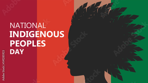 Indigenous Peoples Day. Template illustration design for background, banner, card, holiday celebration concept with text.
