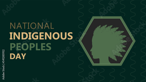 Indigenous Peoples Day. Template illustration design for background, banner, card, holiday celebration concept with text.