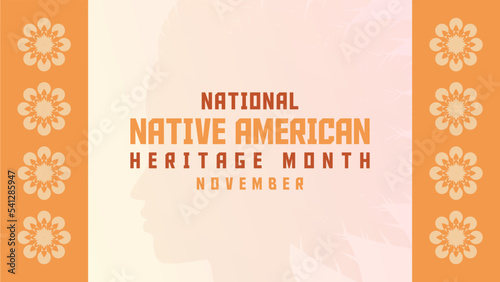 Native American Heritage Month. Background design with abstract ornaments celebrating Native Indians in America.
