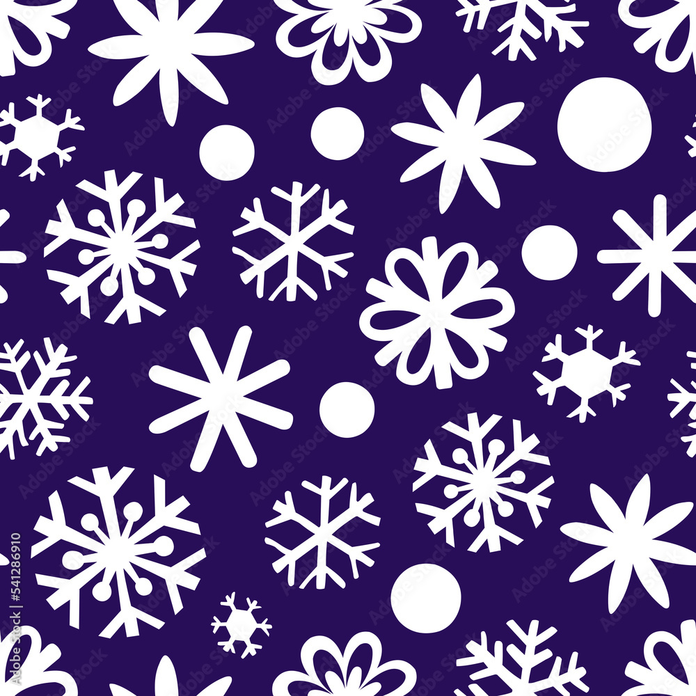 Snowy seamless pattern. Beautiful winter print, digital paper, packaging. Snowflakes, surface design, Christmas, New Year Snowy seamless pattern. Beautiful winter print, digital paper, packaging. Snowflakes, surface design, Christmas, New Year