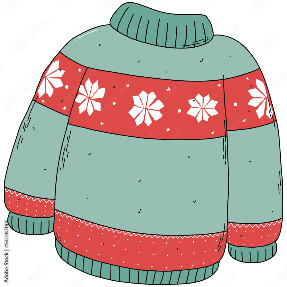 Hand drawn sweater png element. Good for Christmas, winter and new year ...