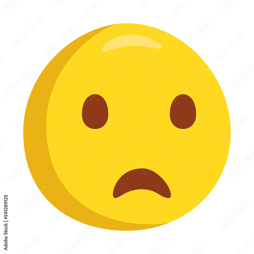 Fototapeta premium Anguished Emoji Icon Illustration. Pained Vector Symbol Emoticon Design Doodle Vector.