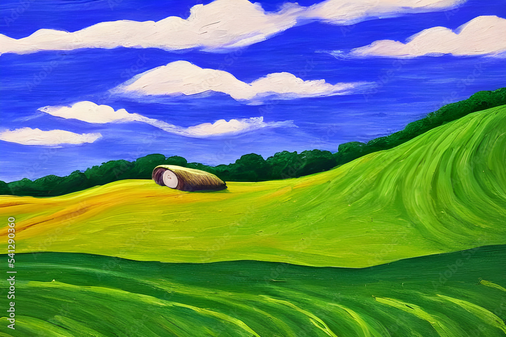 Rolling Green Hills Painting