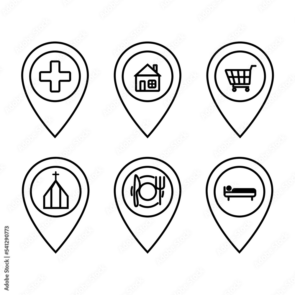 Navigation Icons Set - Line Series - Editable Stroke Navigation Icons Set - Line Series - Editable Stroke