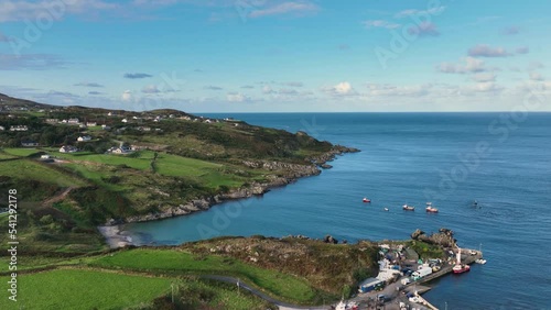 Aerial Video of Glengad Pier Bun Culkeeny on the Co Donegal Coast Ireland photo