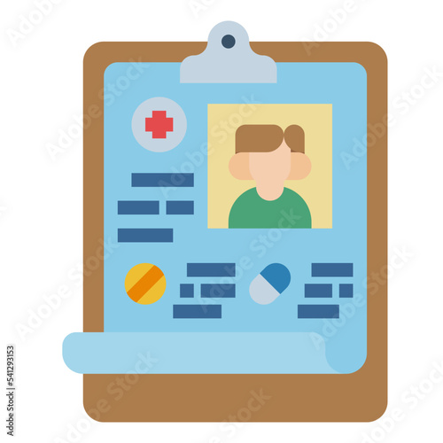 medical report flat icon photo