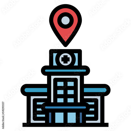 location filled color line photo