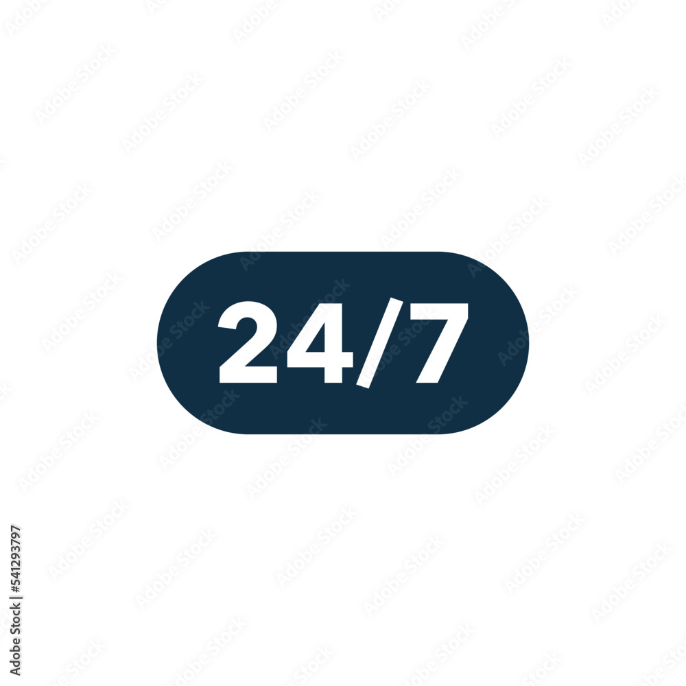 24/7 Sign Icon Vector Template 24/7 Sign Icon Vector Template