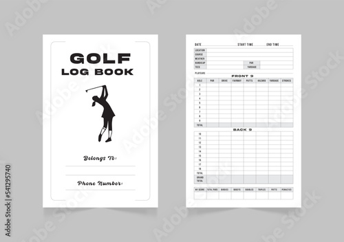 golf log book design template 