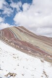 Beautiful view of The Rainbow Mountain or Vinicunca, Peru, vertical