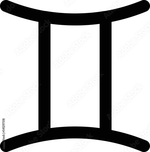 Gemini astrology symbol minimal with no background.