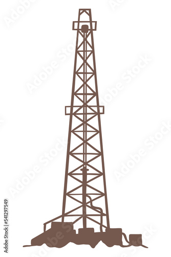 Oil drilling derrick - petroleum fuel industry