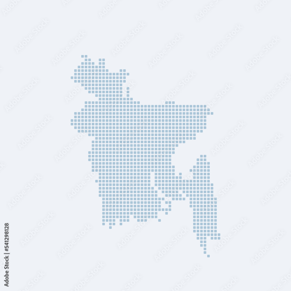 Bangladesh map made from dotted pattern 