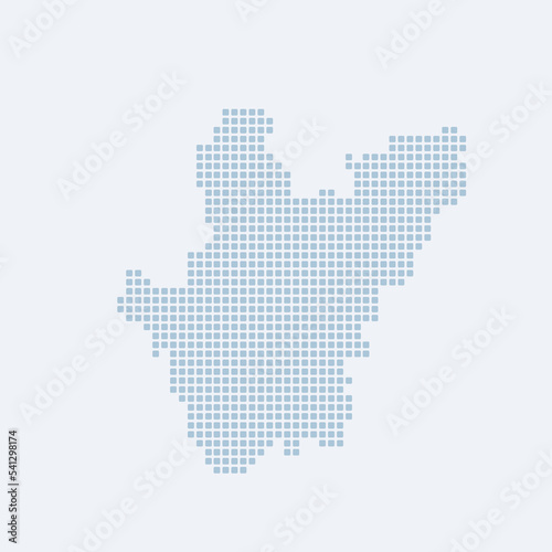 Dhaka map made from dotted pattern 