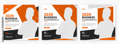 Creative business conference social media post banner template