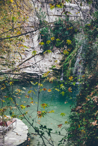 waterfall through the trees