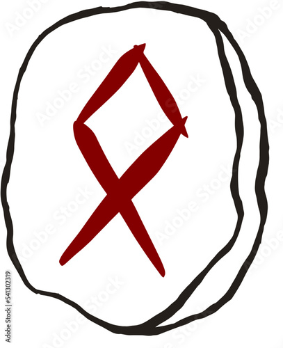 Drawn runes in line art style othila stone rune vector 