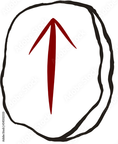 Drawn runes in line art style teiwaz stone rune vector 