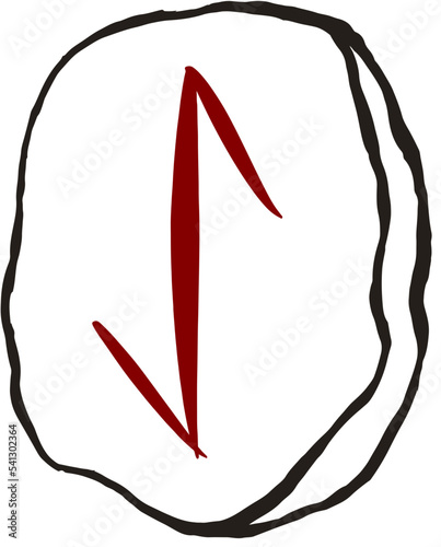 Drawn runes in line art style eihwaz stone rune vector 