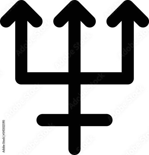 Neptune astrology symbol minimal with no background.