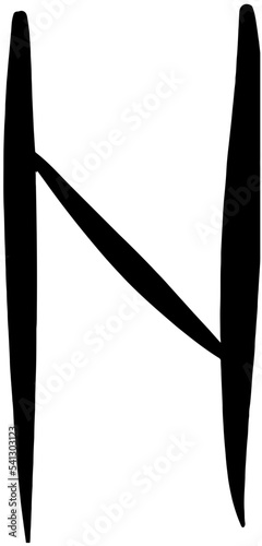 Drawn runes single letter in vector hagalaz painted rune