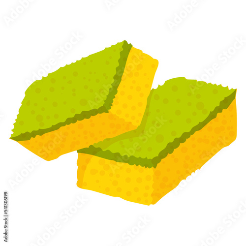 Washcloth. Detergent for hands and body. Shower sponge. Means for self-care. Vector graphics on a white background.
