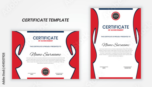 Professional certificate template. Certificate of achievement, appreciation, completion, excellence template. Award certificate design template. Diploma vector template for printing.
