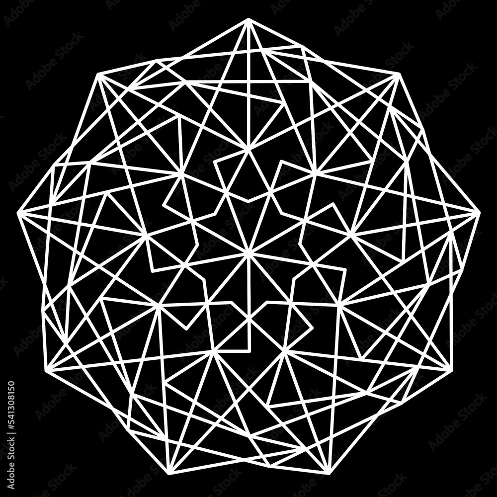 Abstract Geometric Line Art Polygon-9h3