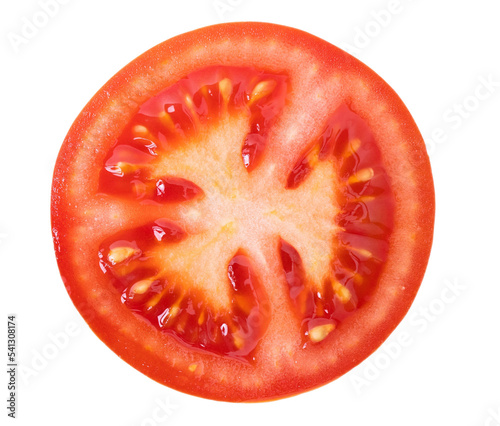 Tomato slice isolated on transparent background with PNG.