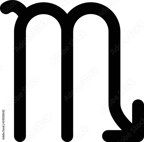 Scorpio astrology symbol minimal with no background.