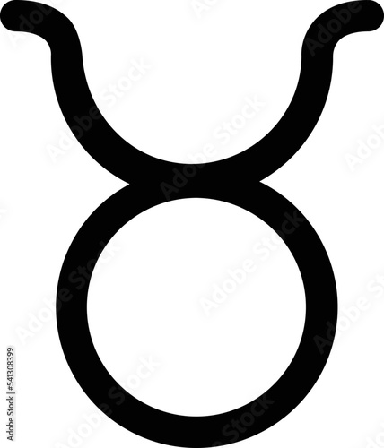 Taurus astrology symbol minimal with no background.
