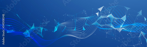 Beautiful illustration with connected dots and lines. Digital network background. Background for presentations. 3D