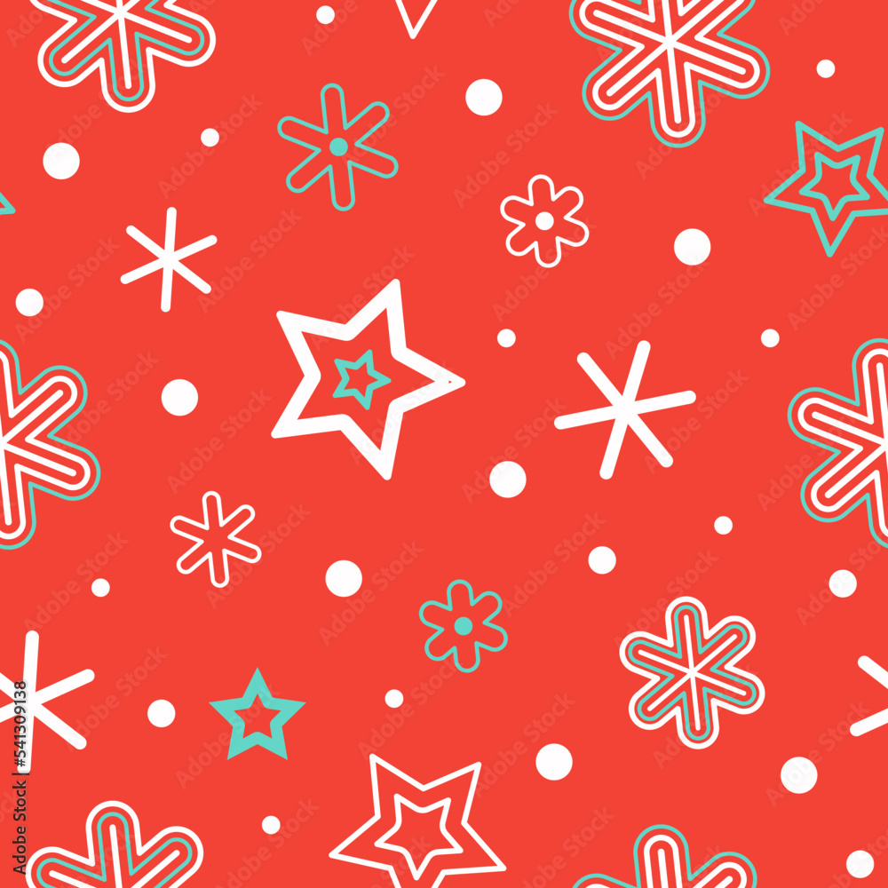 Vector winter pattern with snowflakes and stars , isolated background. Geometric seamless pattern, wallpaper. Design for festive packaging, textiles. Vector winter pattern with snowflakes and stars , isolated background. Geometric seamless pattern, wallpaper. Design for festive packaging, textiles.