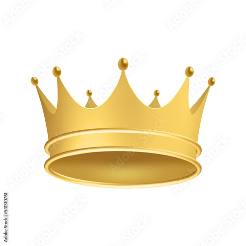 Golden royal crown for king or queen isolated on white background