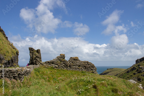 Ruins in the area of Tintagel Castle, Cornwall, UK