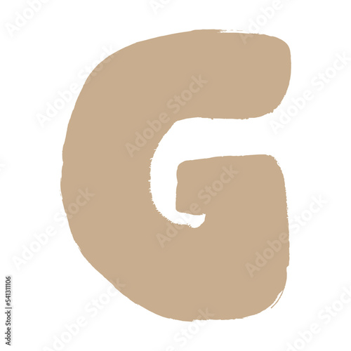 Alphabet G letter Hand Drawn illustration element for kids kindergarten and preschool education