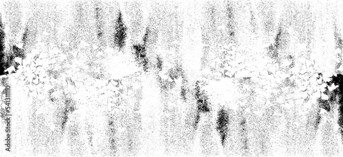Monochrome  composed of irregular graphic elements. Distressed uneven grunge background. Abstract vector illustration. Overlay for interesting effect and depth. Isolated on white background.