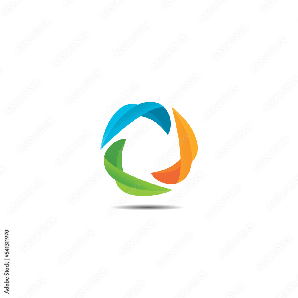 Abstract sphere color full leaf logo Abstract sphere color full leaf logo
