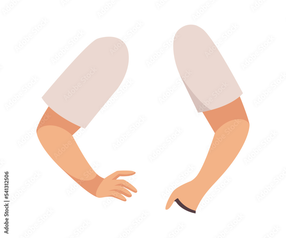 Man Character Arms as Constructor with Separated Body Part Vector Set Man Character Arms as Constructor with Separated Body Part Vector Set